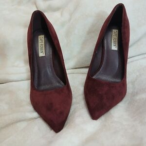 Burgundy Suede Women's Heels